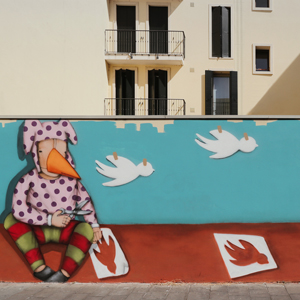Tony Gallo - Graffiti Steet Art - Dritto al Cuore - Via Savonarola (PD), 2017