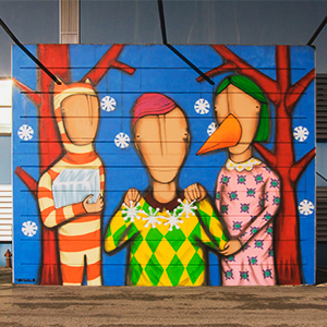 Tony Gallo - Graffiti Steet Art - Il Freddo d'Inverno 1 - Blue Box - Cantarana di Cona (VE), 2016